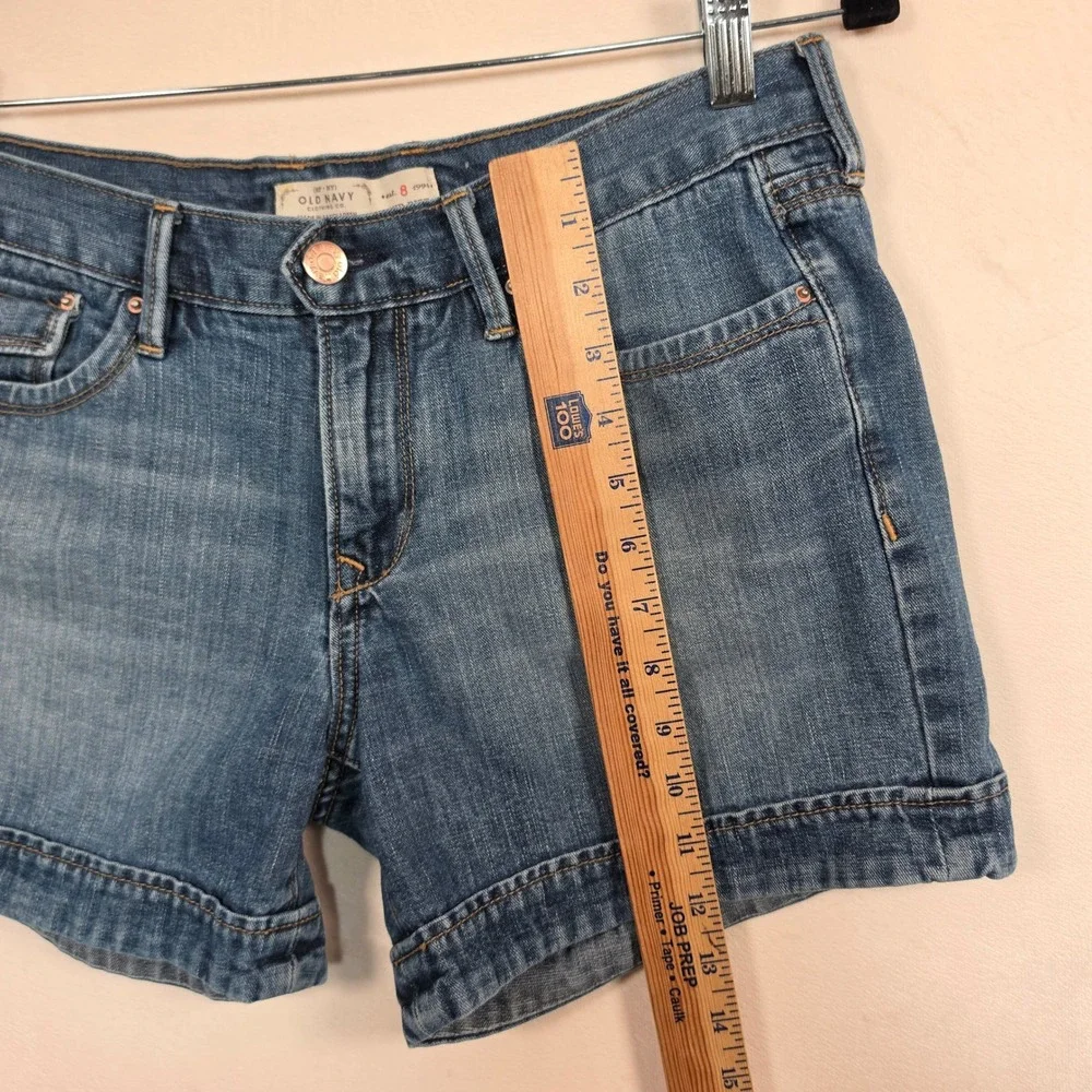 Old Navy Denim Shorts Womens 8 Blue‎ Mid-Rise Y2K Minimalist Coastal Festival